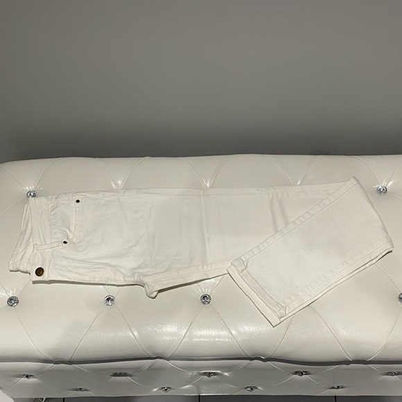 Esqualo Jeans β White straight leg low cut jeans with pockets and single button - Picture 3 of 6